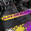 Black and Black Stitching Car Mats Set