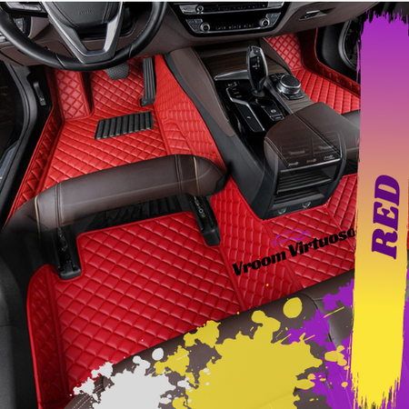 Racing Red Car Mats Set