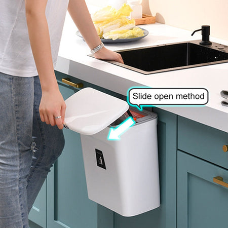 Multi-functional wall-mounted kitchen trash can