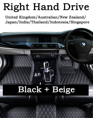 Black & Beige Custom Car Mats(7 seats)