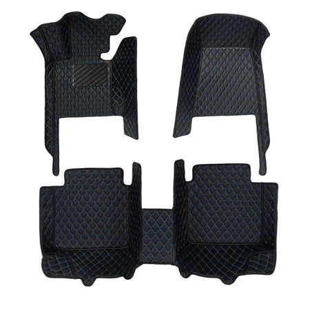 Black and Blue Stitching Car Mats Set